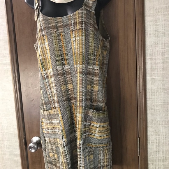SOLD Zara Fall colors Plaid Jumper Dress Sz M - Picture 7 of 9
